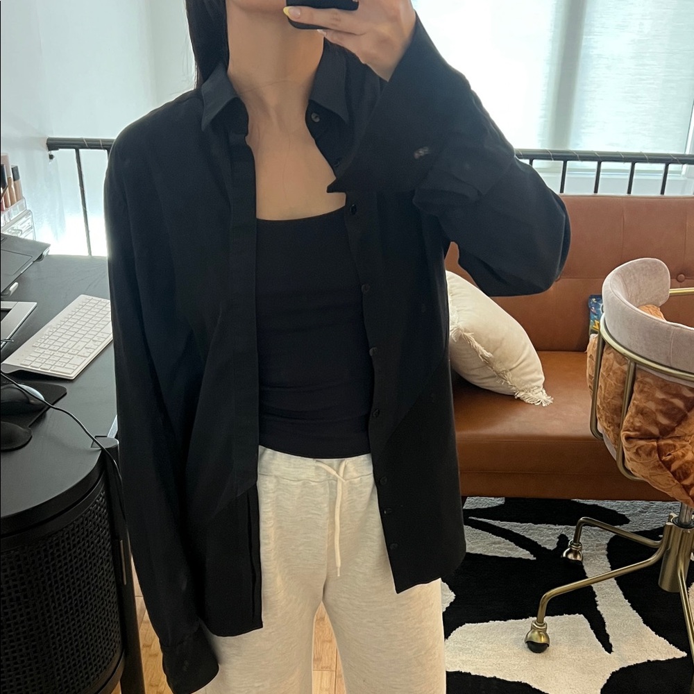 Women's Black Button Up
